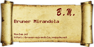 Bruner Mirandola névjegykártya